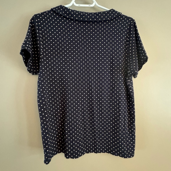 HOBBS - Polka dots Peter Pan collar top Navy XL - Picture 3 of 5